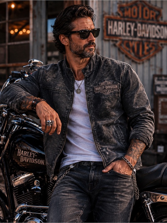 Harley-Davidson Other - Harley-Davidson Charcoal grey Bomber Style Riding Jacket sz L